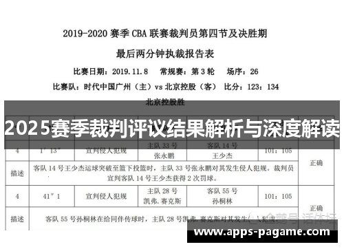 2025赛季裁判评议结果解析与深度解读 2025赛季裁判评议结果解析与深度解读
